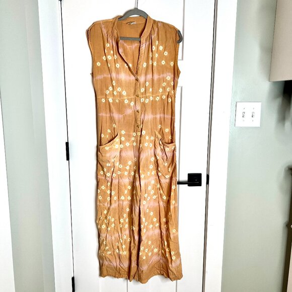 Anthropologie The Odells Sherbert Tie-Dye Jumpsuit Bohemian Lagenlook Sz Medium - Picture 4 of 8